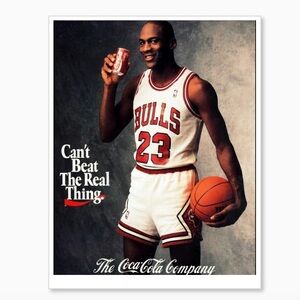 MICHAEL AIR JORDAN BULLS COCA-COLA COMMERCIAL 8.5x11 NBA GLOSSY REPRINT POSTER